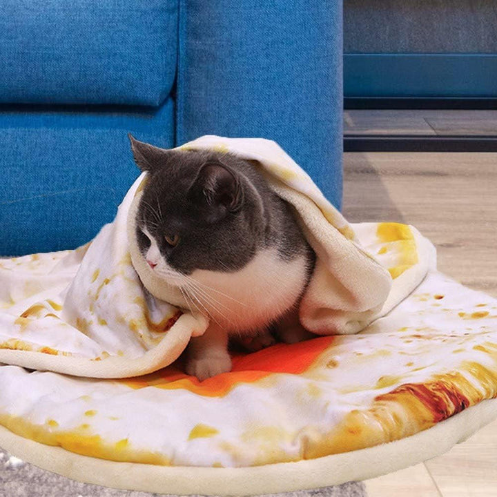 Komfort Pizza Katze Matte Weich Warm Hunde Schlaf Bett Matte Katze Decke Pochierte Ei Neuheit Schlaf