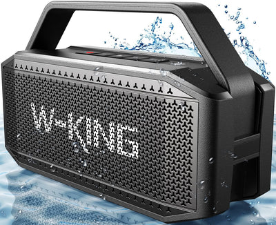 W-KING Bluetooth Lautsprecher Boxen Gross, 60W(100W Spitze) IPX6 Musikbox Lautsprecher Bluetooth Box