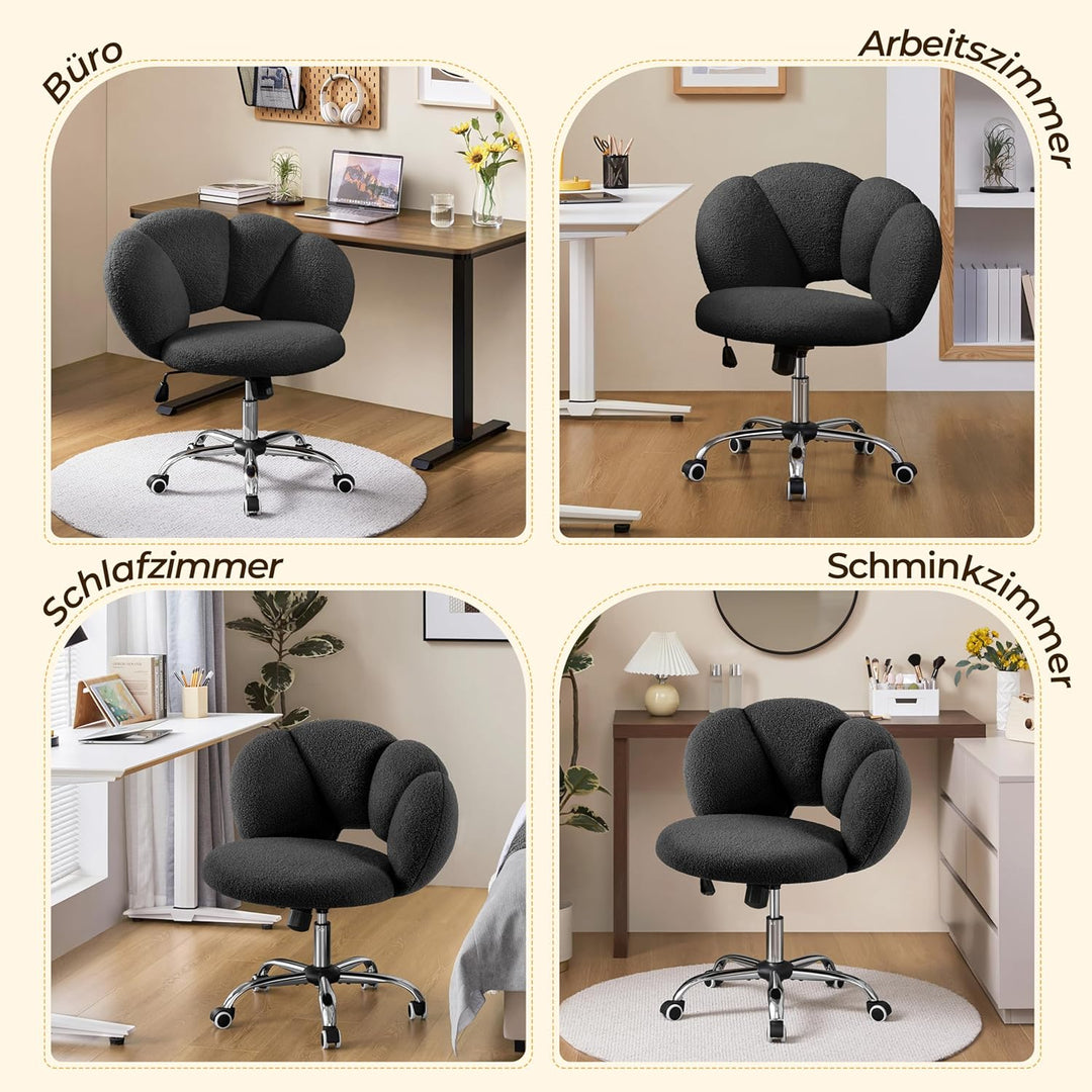 Yaheetech Schreibtischstuhl Bürostuhl Ergonomisch Bürosessel in Wolkenform Schminktischstuhl bis 136