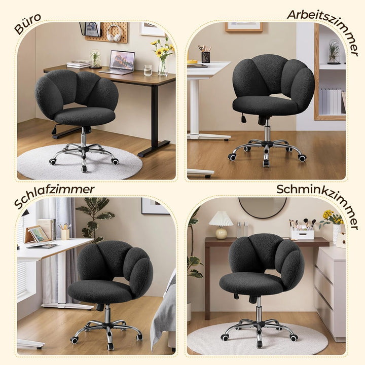 Yaheetech Schreibtischstuhl Bürostuhl Ergonomisch Bürosessel in Wolkenform Schminktischstuhl bis 136