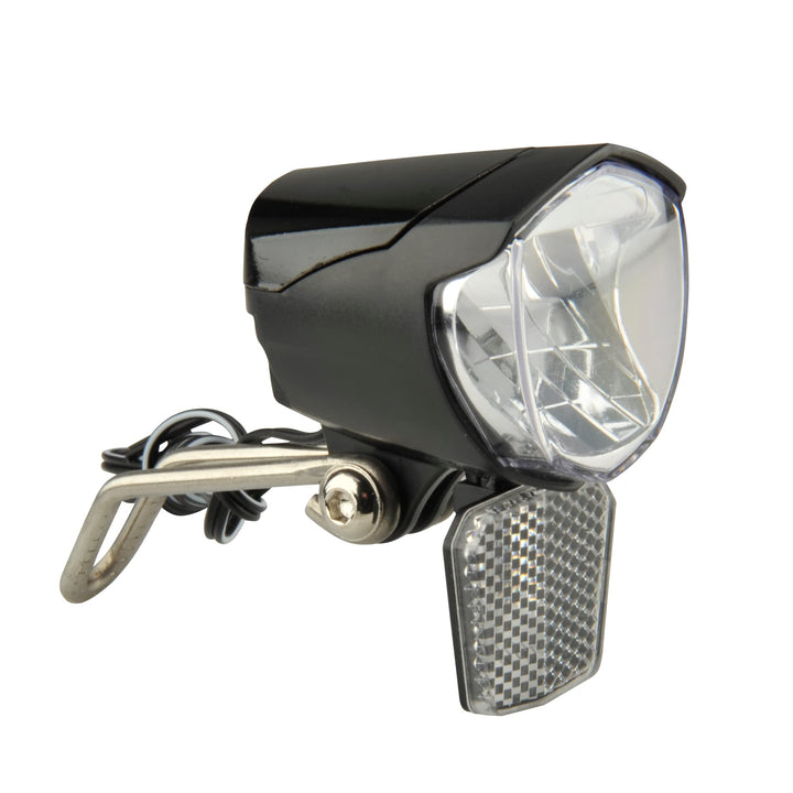 FISCHER Fahrrad Dynamo LED-Scheinwerfer 70 LUX | Fahrradlampe mit Standlichtfunktion | LED-Fahrradli