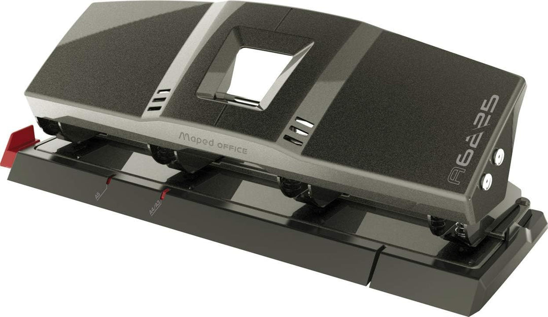 Maped M622511 - 4-Fach-Locher Advanced, Metal 25/30 Blatt Locher für 4 Löcher 4 Hole Punch, Locher f