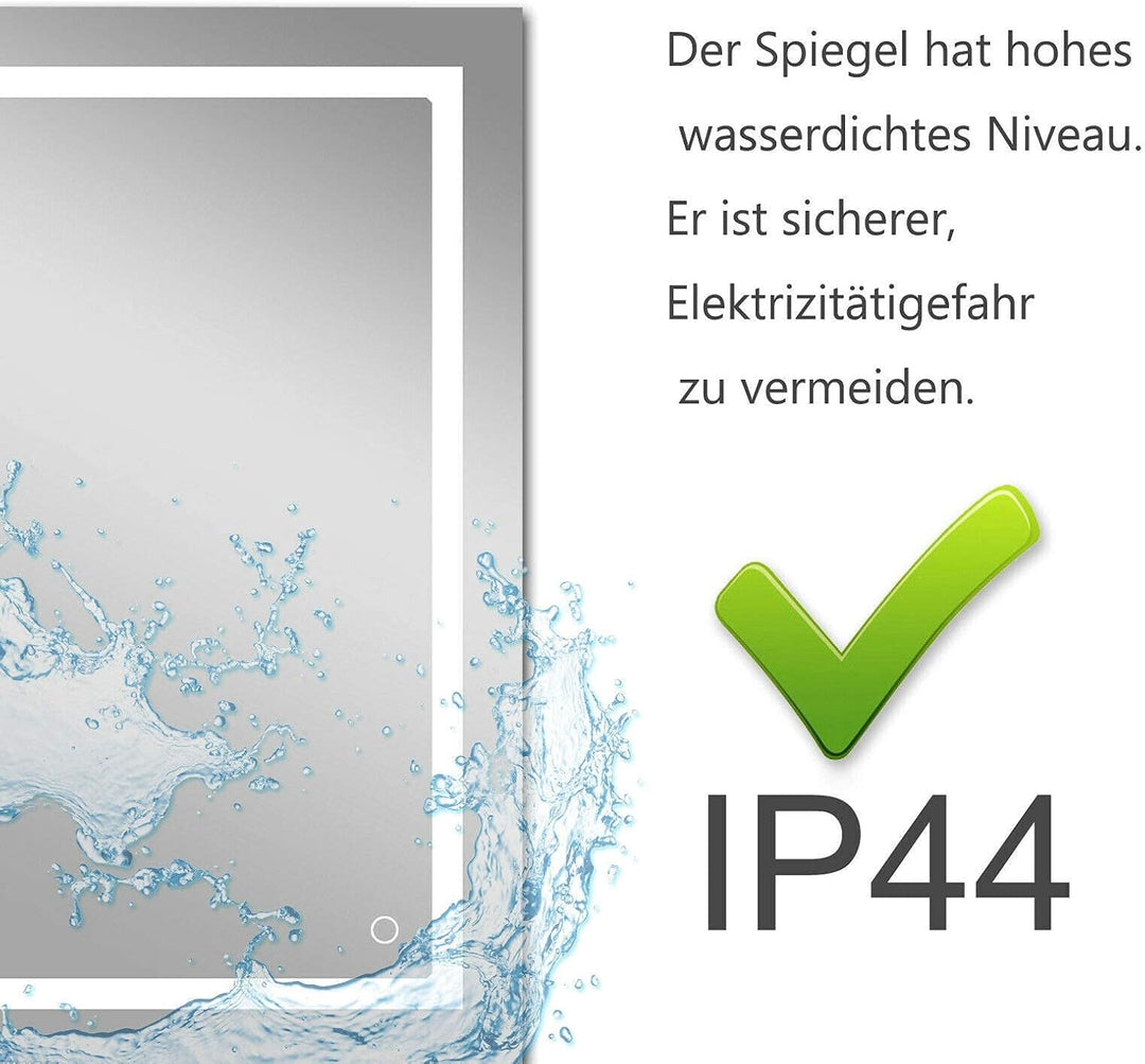 MEESALISA LED Badspiegel 120x80 cm mit Beleuchtung Badezimmer Wandspiegel Antibeschlage Lichtspiegel