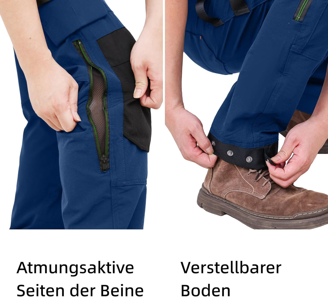 WORK IDEA Herren Slim-Fit Stretch Arbeitshose: Kritische Stoffbereiche aus Cordura – strapazierfähig