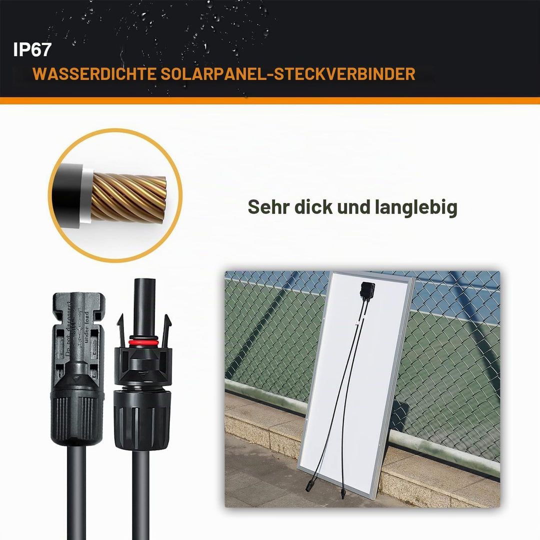 WUZECK 300W Solarpanel-Kit Set, Monokristallines 18V 2X150Watt Glas Solarmodul+20A 12V/24V Solarlade