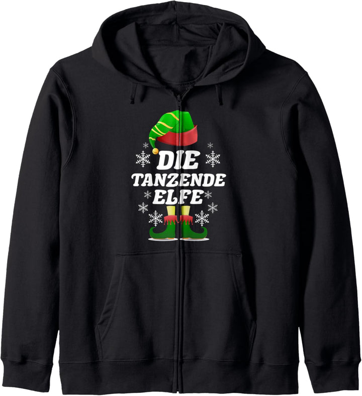 Tanzende Elfe Familien Outfit Weihnachten Weihnachtselfen Kapuzenjacke