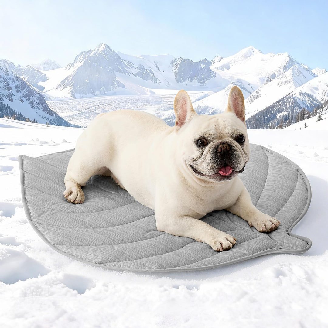 COZY KISS Kühlmatte Hunde & Katzen 83x71cm, Kühldecke mit Blattform-Gewebe Q-Max>0.4, Selbstkühlende
