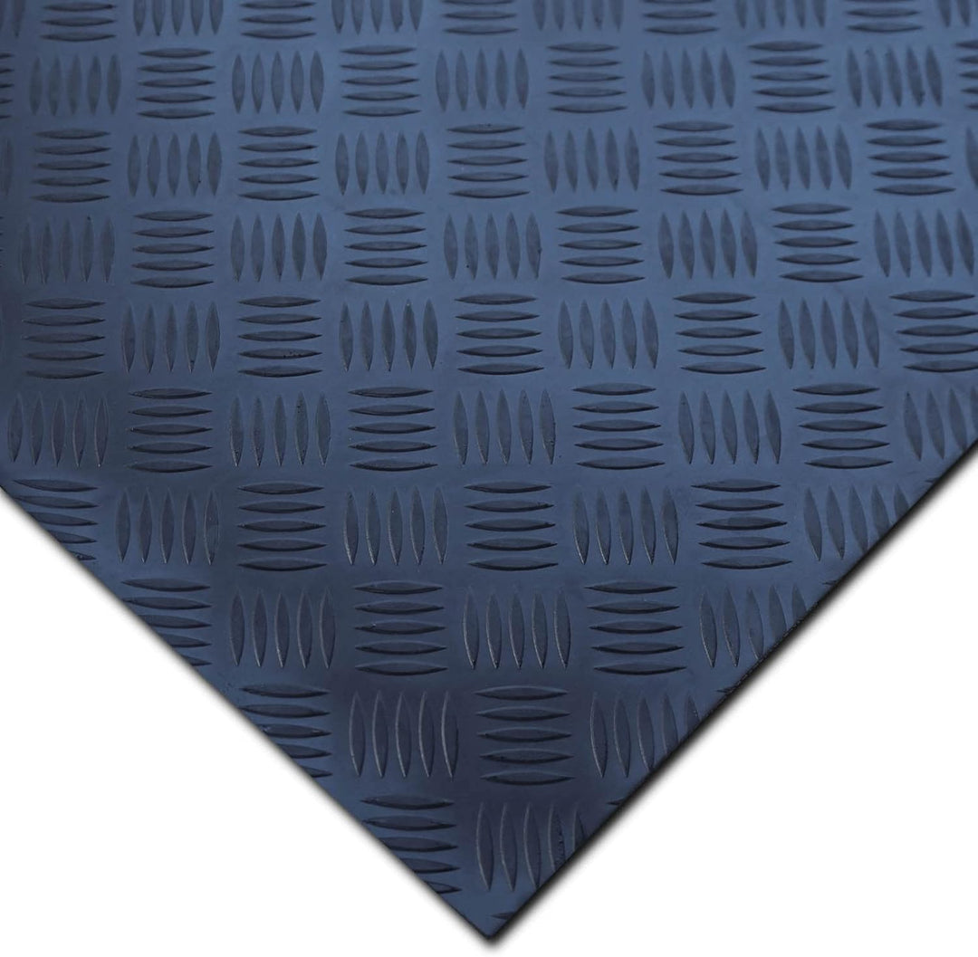 Nova Forma Gummiläufer Meterware Checker - 100 x 50 cm - Schwarz 3mm | Rutschhemmende Gummimatte mit