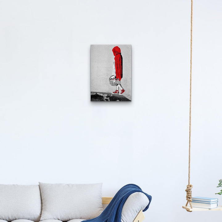 Giallobus - Gemälde - Banksy - - Standardleinwand - 35x50-18 - Rotkäppchen - Bereit zum Aufhängen -