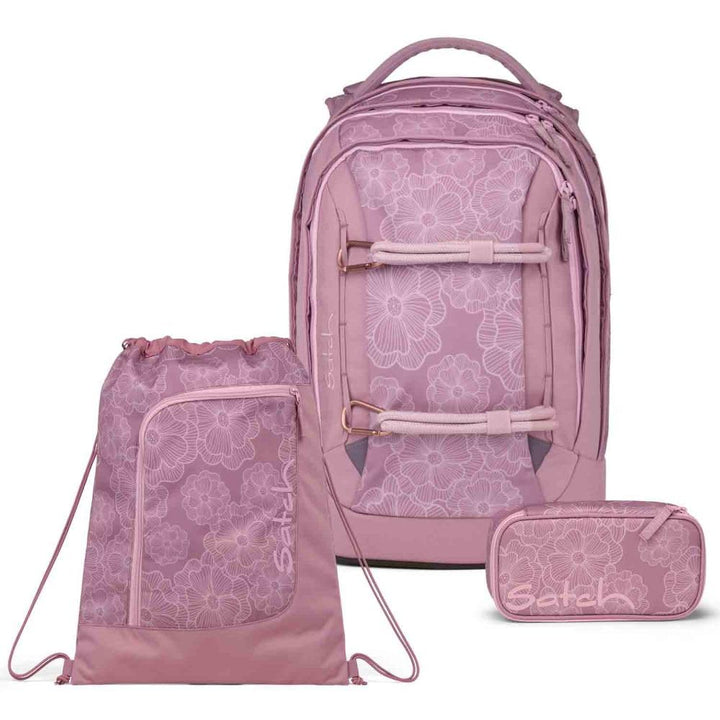 Satch Pack Schulrucksack Set 3tlg. inkl. Schlamperbox und Sportbeutel (Magnolia Dream), Magnolia Dre