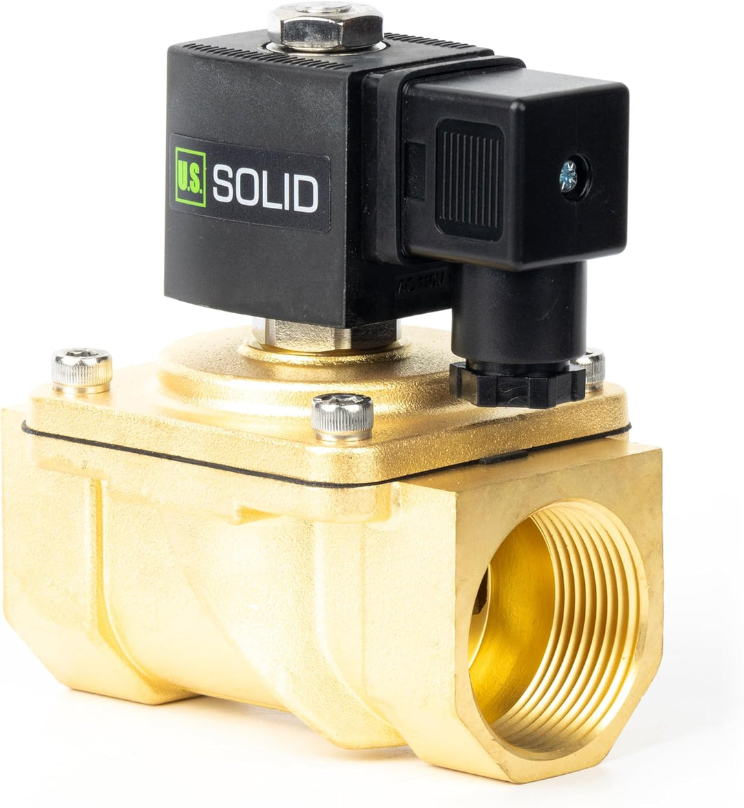 U.S. Solid 1-1/4" Magnetventil - Messing AC 230V mit Viton-Dichtung, stromlos geschlossen, Anschluss