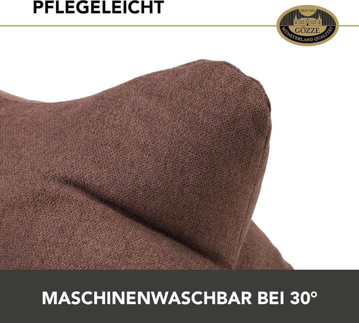 Gözze - Kuschelweiches Lesekissen Darco, Ideal als Sofakissen oder Leseknochen, 40 x 25 cm - Schoko,