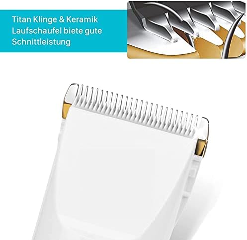 M2Tec Profi Schermaschine 2X Akku Felltrimmer Tierhaarschneider Hund und Katzen Rasierer in weiss
