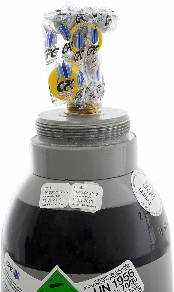 Biergas 70/30, 5 Liter Flasche, gefüllt mit Stickstoff (70%) und Kohlensäure (30%) Gemisch - Globali