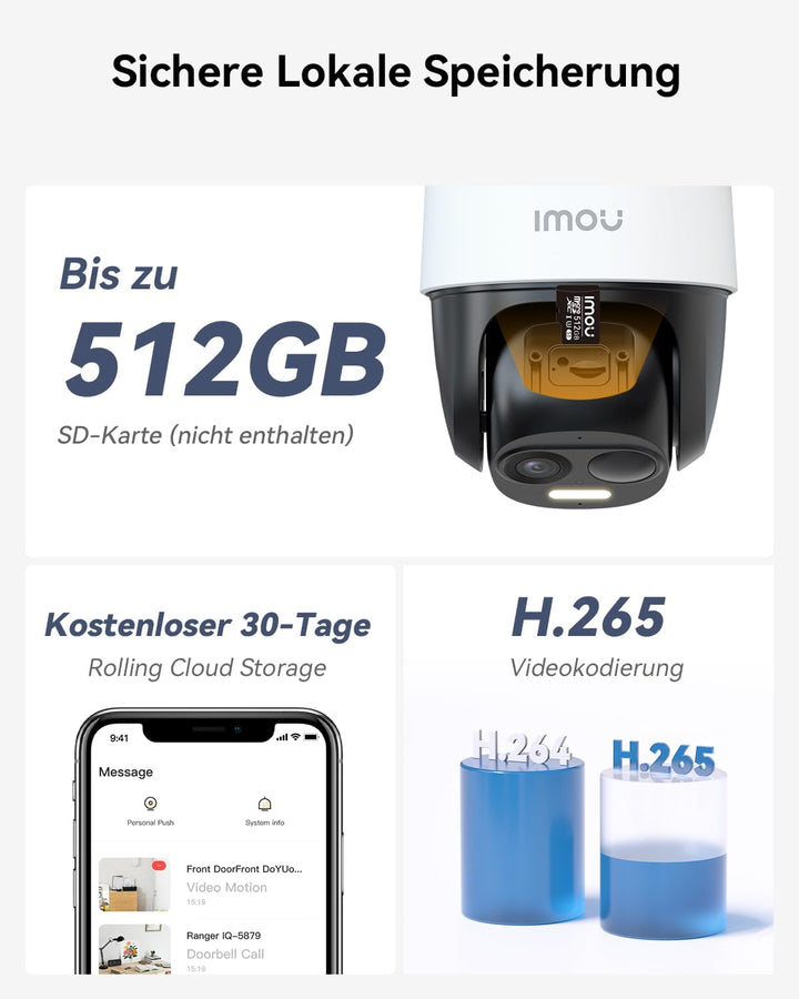 Imou 2K Solar Überwachungskamera Aussen Akku mit AI Personen-/Fahrzeugerkennung, 360° PTZ WLAN IP Ka