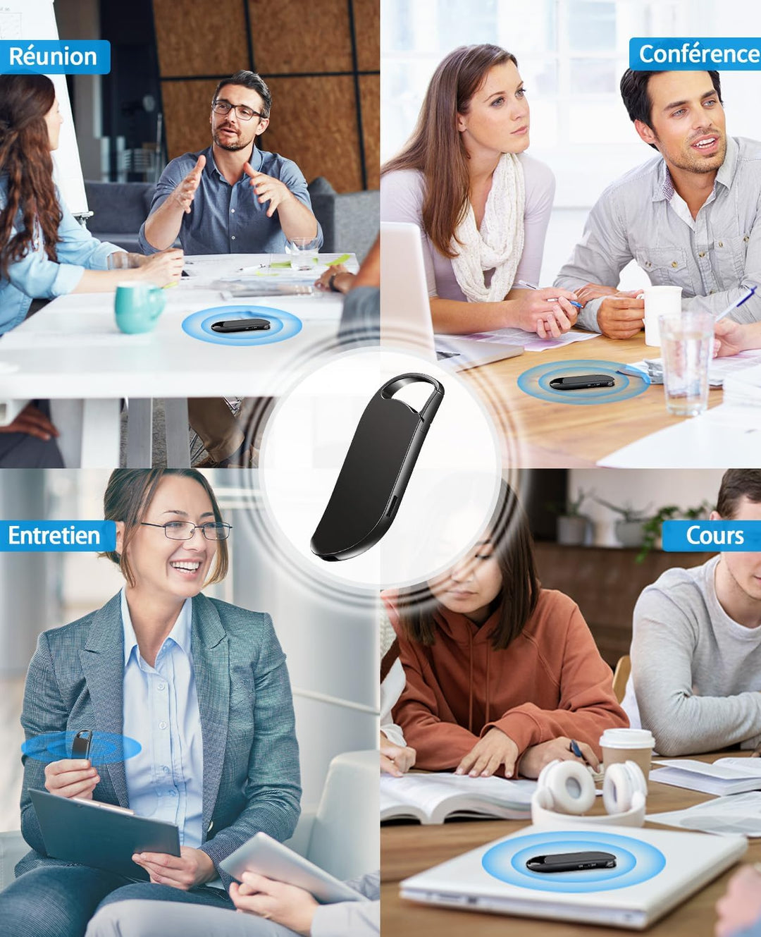 Sprachrecorder, 32 GB, 1536 Kbps Recorder mit Geräuschreduzierung, Sprachaktivierung für Konferenzen