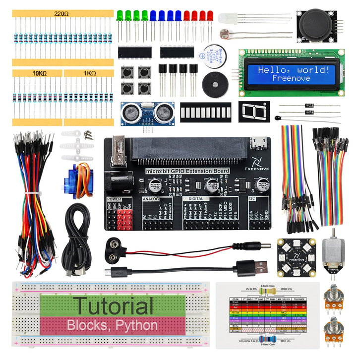 Freenove Super Starter Kit for BBC Micro:bit (Not Included, Works with V1 &amp; V2), 266-Page Detailed T