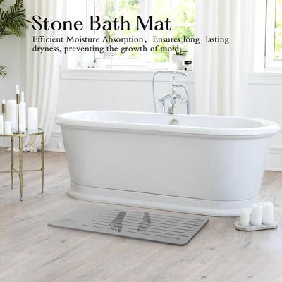 Amilutuo Badematte Stein, Diatomite Stone Bath Mat, rutschfeste Stein Badematte, Badematte Stein Sch