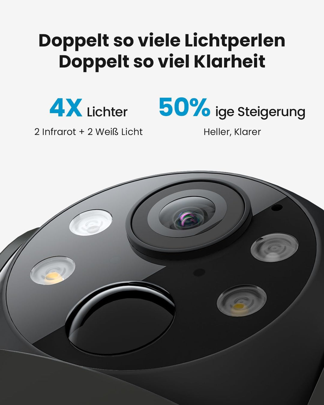 ieGeek 2K 3MP Überwachungskamera Aussen Solar, 360° PTZ Überwachungskamera Aussen Akku, 2.4GHz Kabel