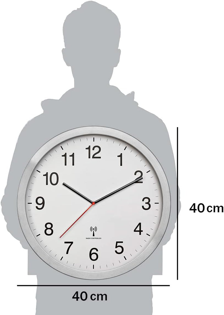 TFA Dostmann XL Funk-Wanduhr, 60.3545.02, analoge Funkuhr, gut ablesbar, ideal für Büro/Eingangsbere