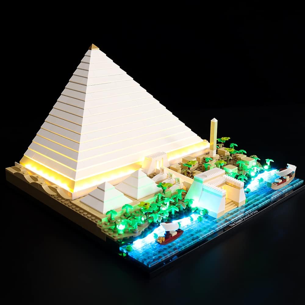 Kyglaring LED-Beleuchtungsset für Lego Grosse Pyramide von Gizeh 21058 (kein Modell) Architektur Lan