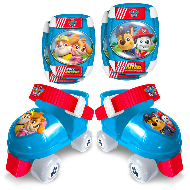 Roller Skates Sizes 23/27 + ELLBOGEN und KNIESCHÜTZER PAW PATROL BLUE & RED, PAW PATROL BLUE & RED