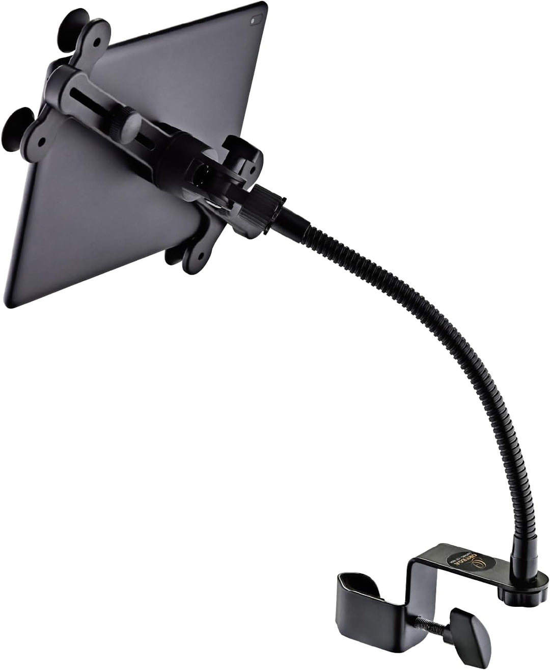 ORTEGA Deluxe Tablet inkl. Schwanenhals mit Befestigungsklammer - schwarz (OTBH-DLX)