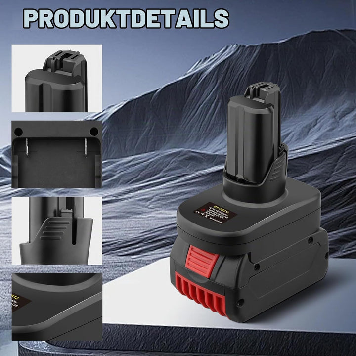 Adapter für Bosch 18v auf 12v Professional Akku, 18v zu 12v Step Down Converter für Bosch 18 Volt Ak