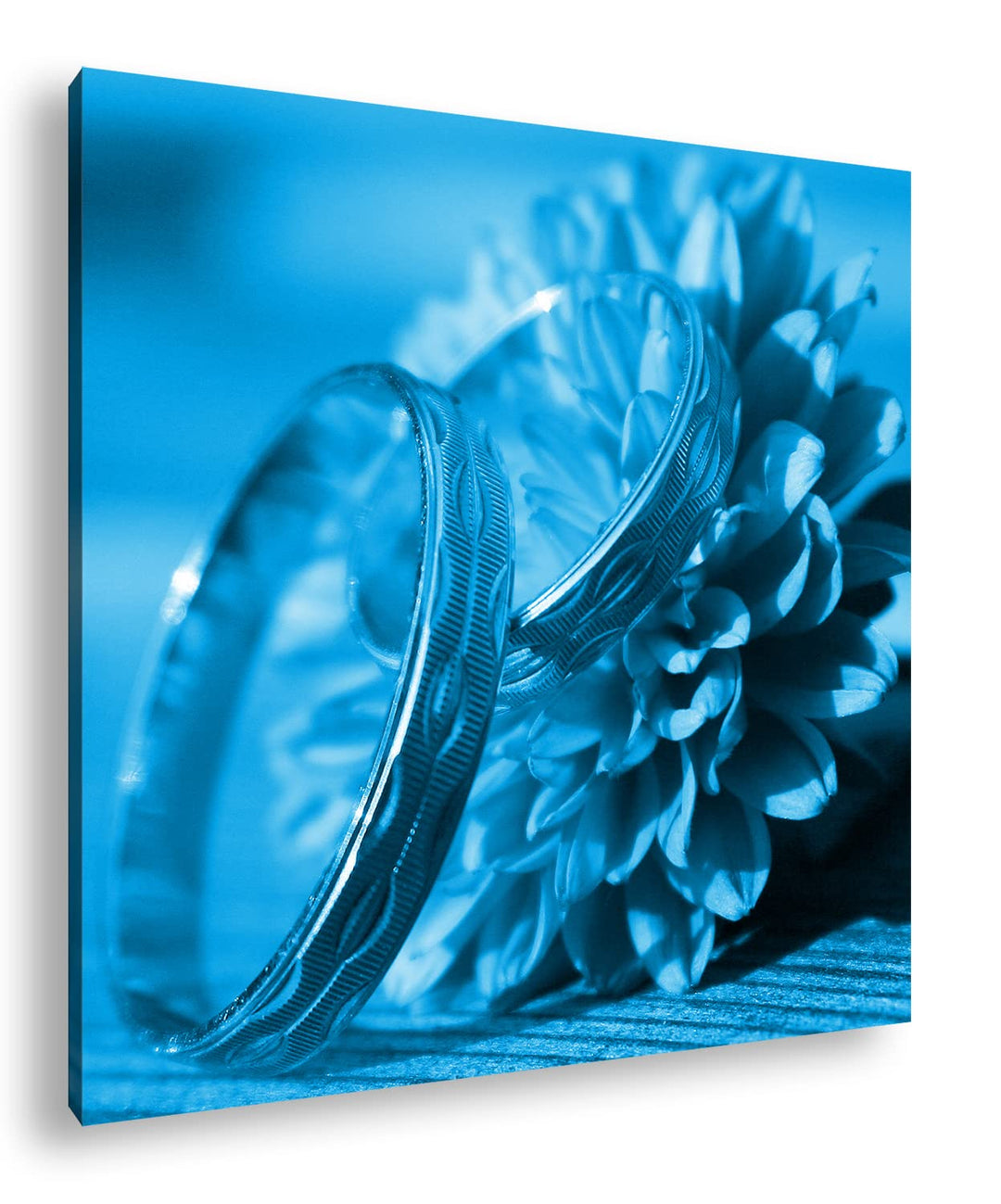 deyoli eleganter Verlobungsring mit Blume im Format: 60x60 Effekt: Zeichnung als Leinwandbild, Motiv