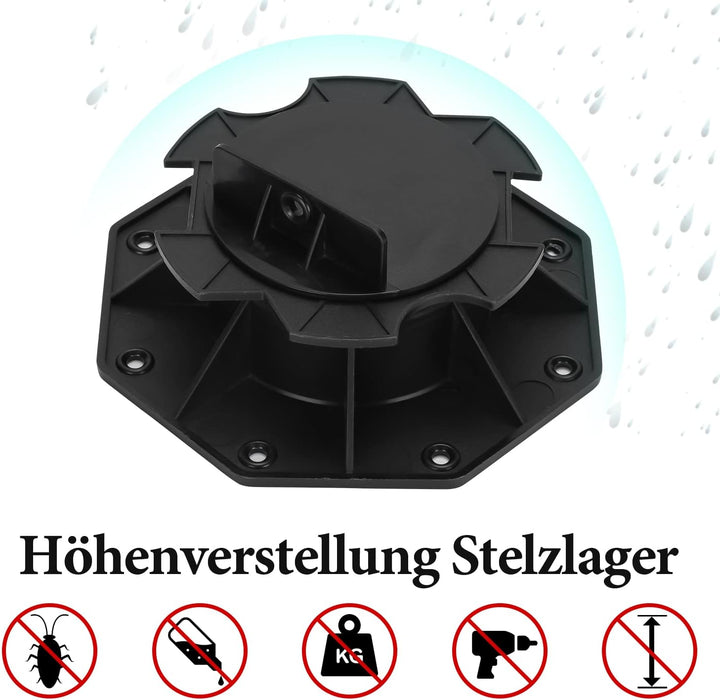 Jopassy Stelzlager höhenverstellbar Terrassenlager von 18-30mm für die Unterkonstruktion,10 Stück fü
