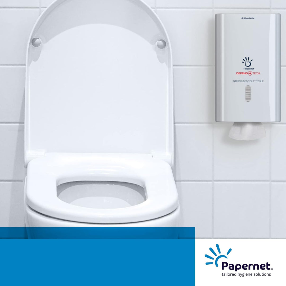 Papernet Defend Tech - Interfold Toilettenpapier (417818), Einzelblatt-Toilettenpapier mit antibakte