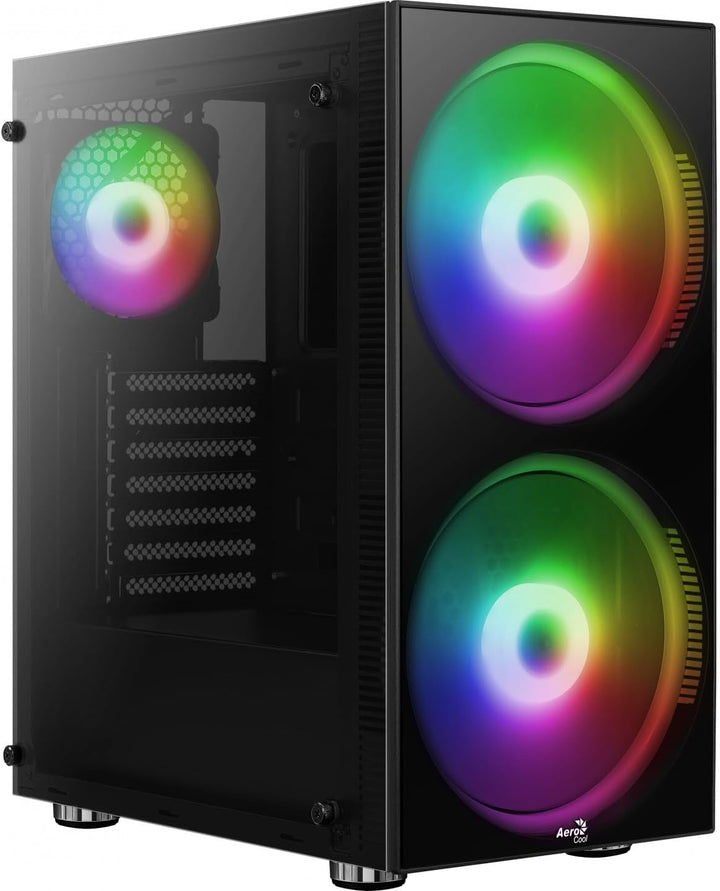 AeroCool Python Tempered Glass Windowed Mid Tower Case Schwarz PYTHON
