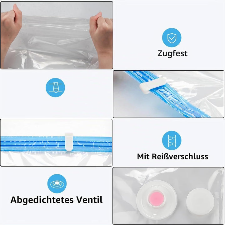 Vakuumbeutel für Kleidung Klein 4er 100x80cm Vakuumierbeutel Vakuum Kleiderbeutel Vakuum-Platzsparer
