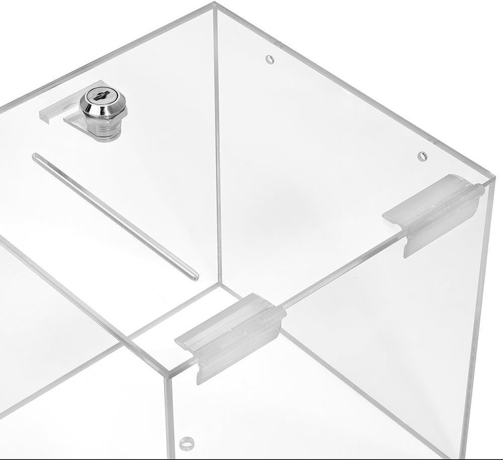 Losbox aus Acrylglas mit Schloss in 200x200x200mm - Zeigis® / Spendenbox/Aktionsbox/Gewinnspielbox/t