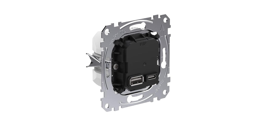 Schneider Electric Merten MEG4366-0120 USB Ladestation-Einsatz Typ A+C mit Power-Delivery-Technologi