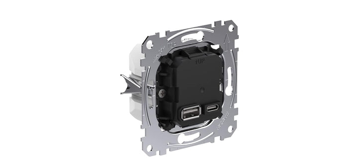 Schneider Electric Merten MEG4366-0120 USB Ladestation-Einsatz Typ A+C mit Power-Delivery-Technologi