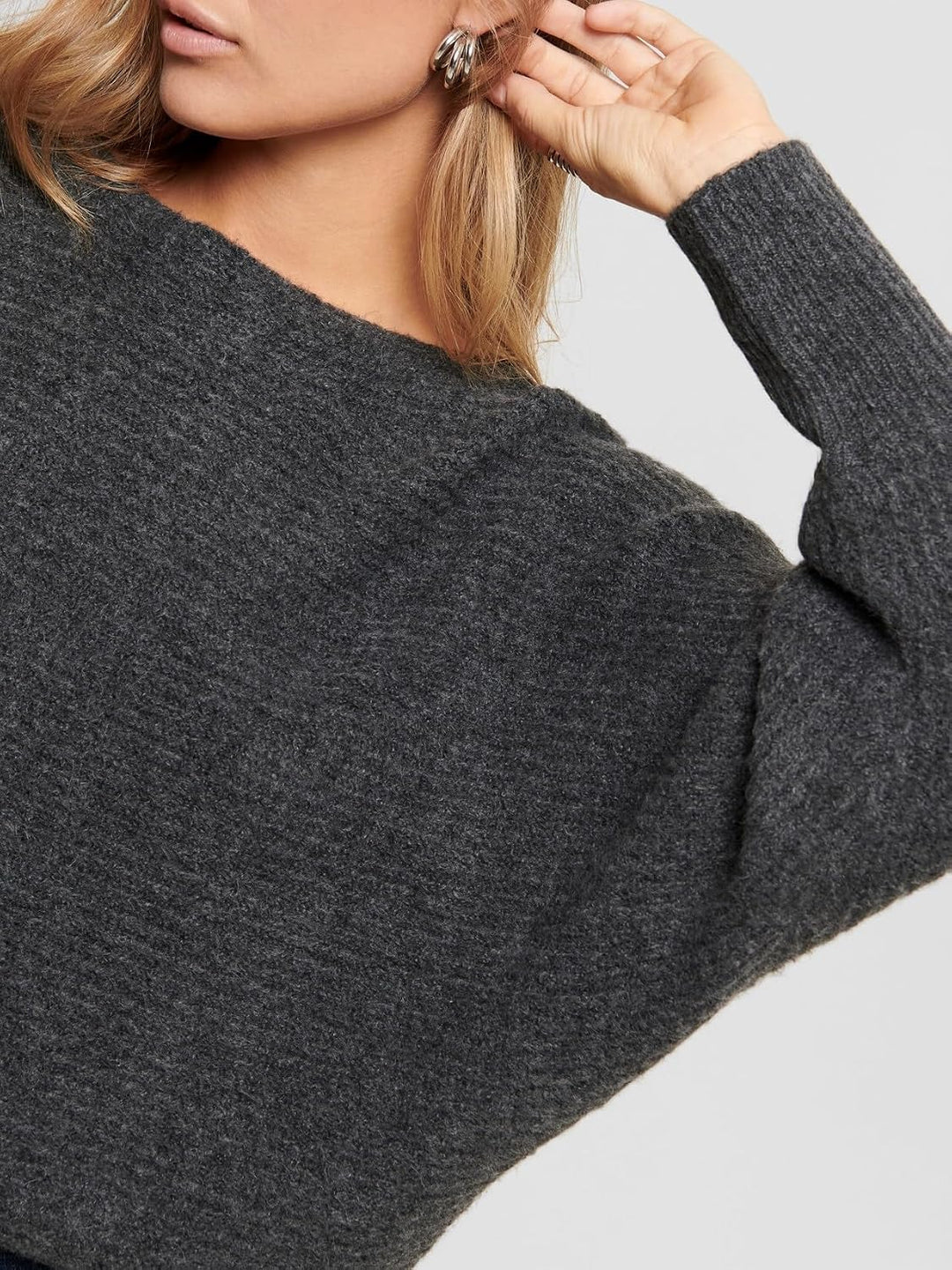 ONLY Damen Onldaniella L/S KNT Noos Pullover XS Grau (Dark Grey Melange Detail: W.melangé), XS Grau