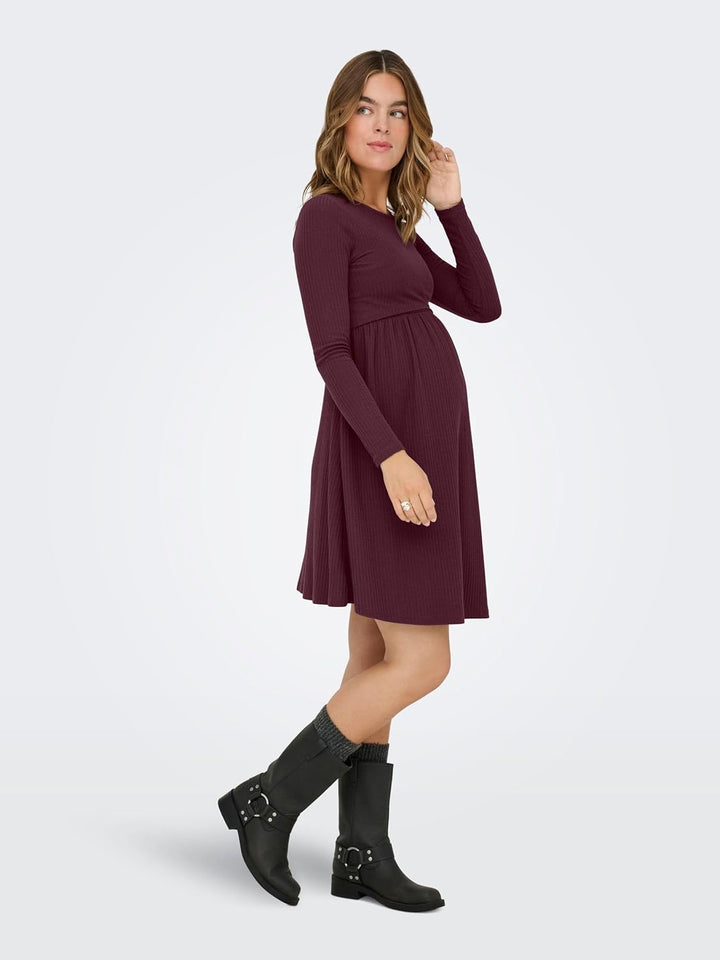 ONLY Female Kleid OLMMALAYA Kurzes Kleid XS Winetasting, XS Winetasting