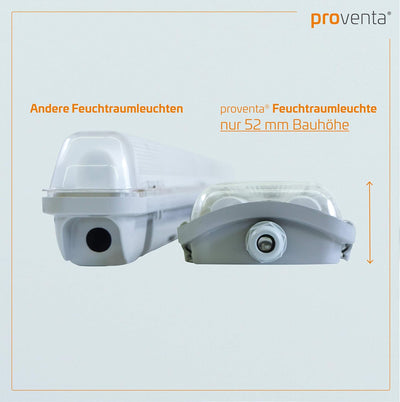 Proventa LED-Feuchtraumleuchte 120 cm, Sparset 4 Stück, je 2 LED-Röhren, IP65, 4.000 K, 36 W, 4.320