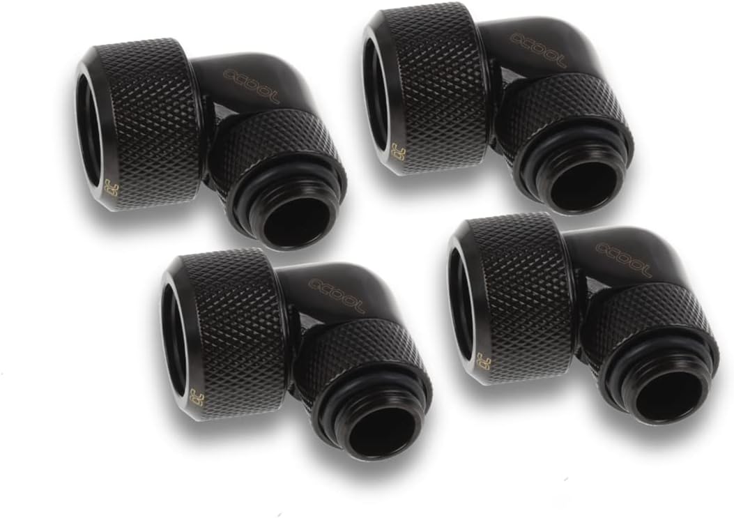 Alphacool 17609 Eiszapfen 16mm HardTube Anschraubtülle 90° drehbar G1/4 für Acryl/Messingrohre - 4pc