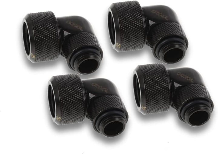 Alphacool 17609 Eiszapfen 16mm HardTube Anschraubtülle 90° drehbar G1/4 für Acryl/Messingrohre - 4pc