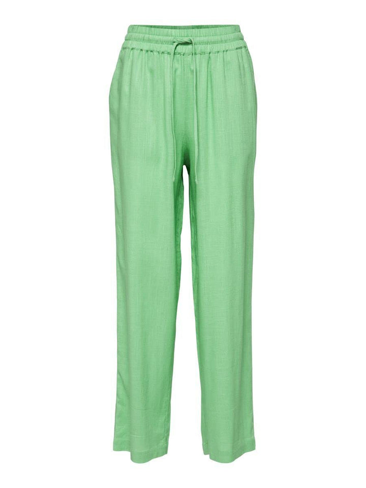 MAMALICIOUS Damen Slfviva-gulia Hw Long Linen Pant Noos 34 Absinthe Green, 34 Absinthe Green