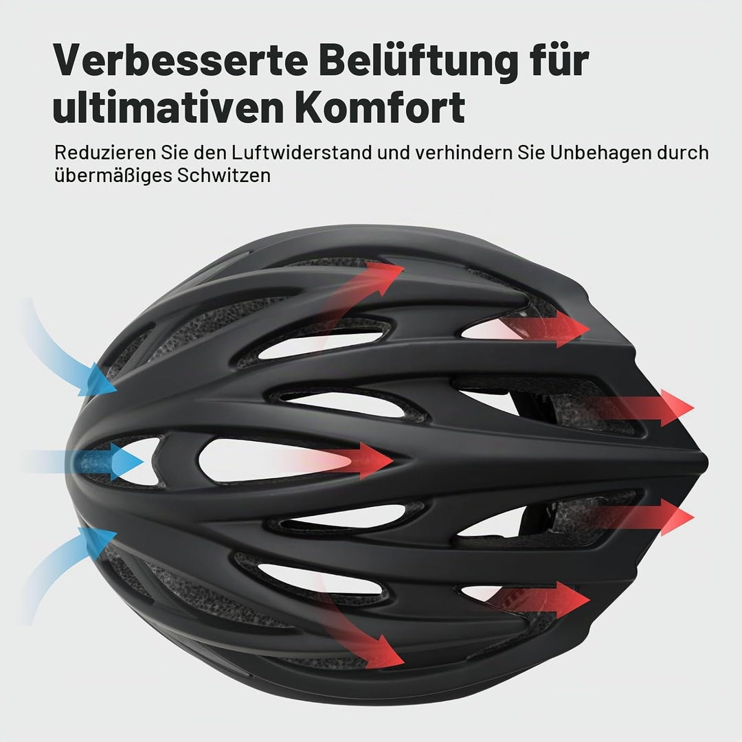 Favoto Fahrradhelm für Erwachsene Fahrrad Helmet mit Abnehmbarer Innenfutter Verstellbar Rennradhelm