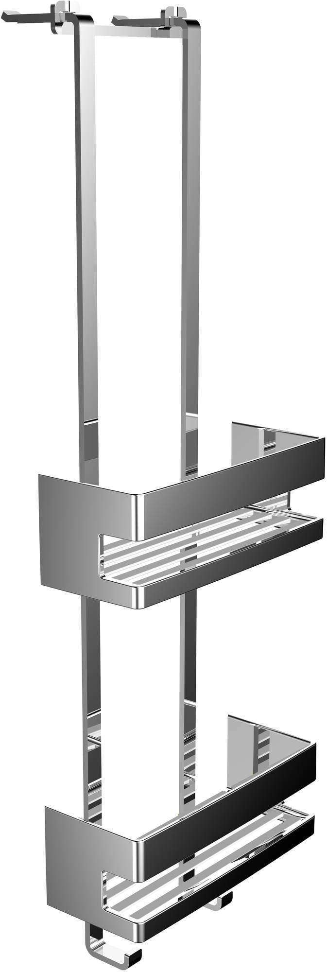 emco SYSTEM2 Türetagere mit zwei Duschkörben, hochwertige Duschablage zum Hängen aus Metall, Duschko