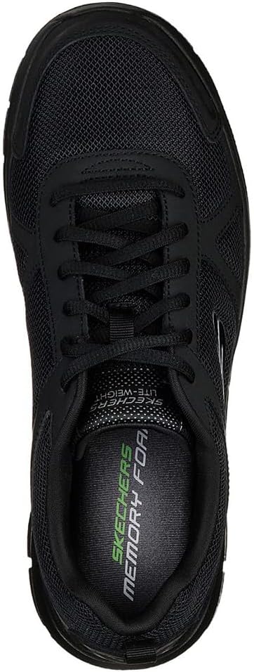 Skechers Herren Sneaker Sportschuhe 39 EU Black Leather Mesh Pu Red Trim, 39 EU Black Leather Mesh P
