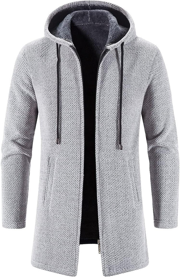 Outdoor Jacken FüR Damen Lang Strickjacke für Herren Moderne Mode Herbst lang lässig solide mit Kapu