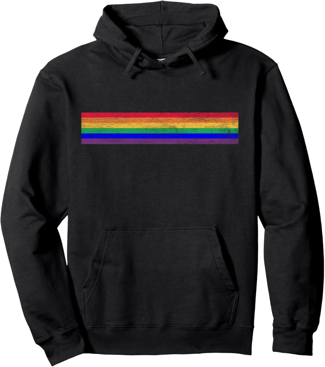 LGBTQ PRIDE RAINBOW FLAG BAND GAY LESBIAN TRANS QUEER PRIDE Pullover Hoodie