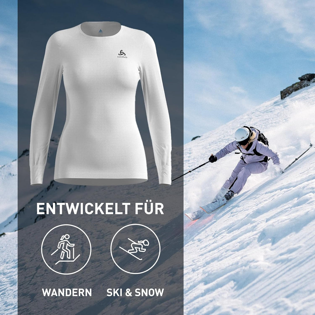 ODLO Thermounterwäsche Damen Active Warm I Langarm Thermoshirt I Warme Skiunterwäsche XS Odlo Steel