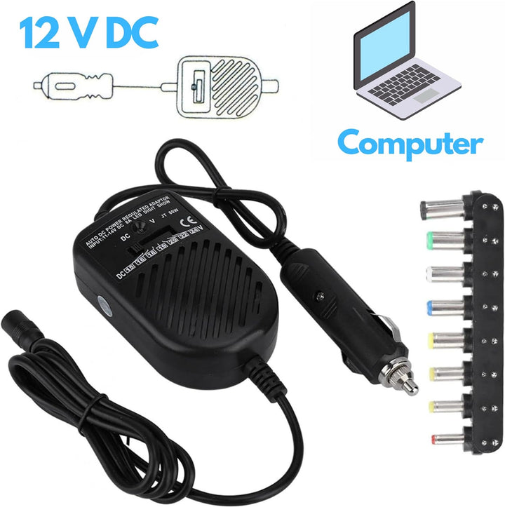 Auto - KFZ - Netzteil - 80 W - 8 Adapter - universell - für Laptop - Notebook - UVM - Adapterstecker