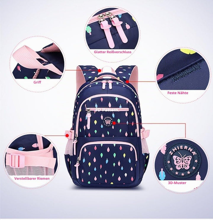 IvyH Rucksack Mädchen Schulrucksack Grosse schulranzen für Mädchen Wasserdicht Kinderrucksack für mä